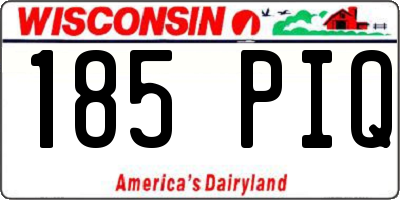 WI license plate 185PIQ