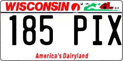 WI license plate 185PIX