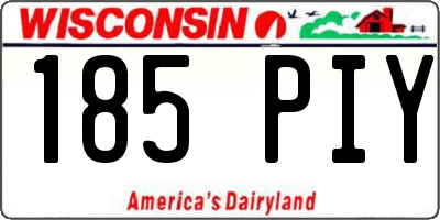 WI license plate 185PIY