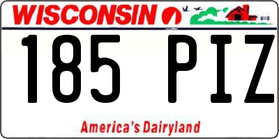 WI license plate 185PIZ
