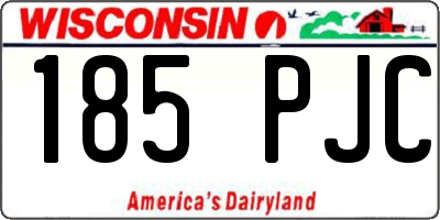 WI license plate 185PJC