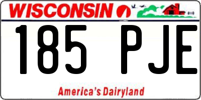 WI license plate 185PJE