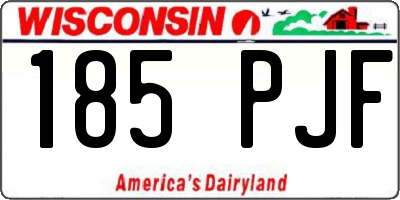 WI license plate 185PJF