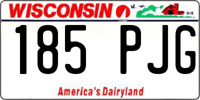 WI license plate 185PJG