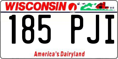 WI license plate 185PJI