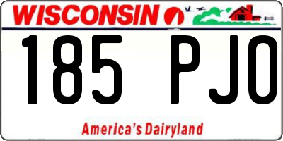 WI license plate 185PJO
