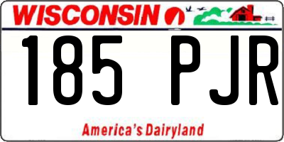 WI license plate 185PJR
