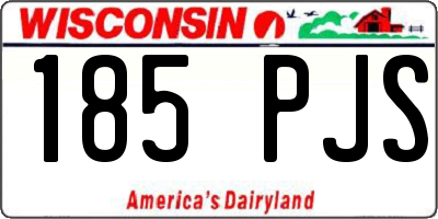 WI license plate 185PJS