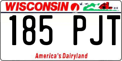 WI license plate 185PJT