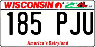 WI license plate 185PJU