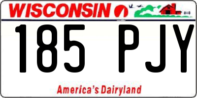 WI license plate 185PJY