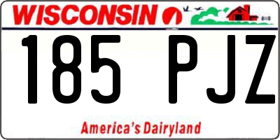 WI license plate 185PJZ