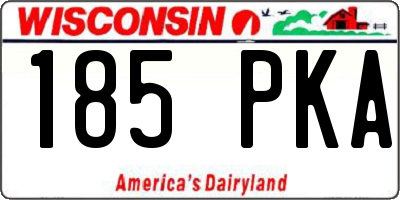 WI license plate 185PKA
