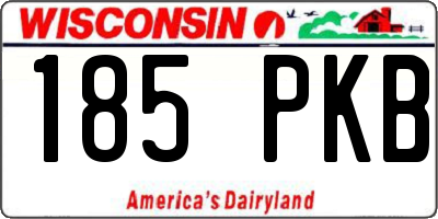WI license plate 185PKB