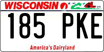 WI license plate 185PKE