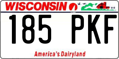 WI license plate 185PKF