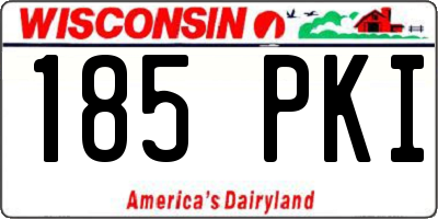 WI license plate 185PKI
