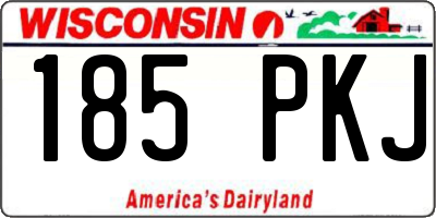 WI license plate 185PKJ