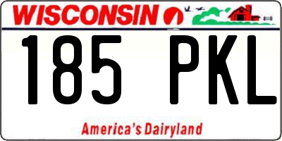 WI license plate 185PKL