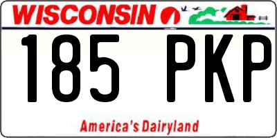 WI license plate 185PKP