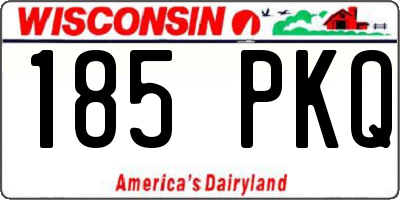 WI license plate 185PKQ