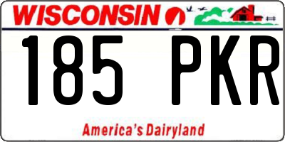 WI license plate 185PKR