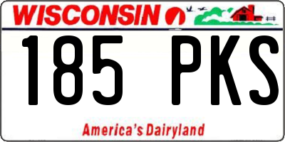 WI license plate 185PKS