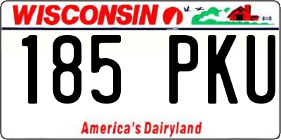 WI license plate 185PKU