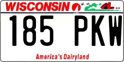 WI license plate 185PKW