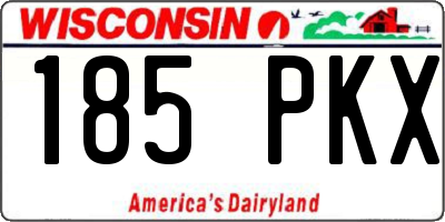 WI license plate 185PKX