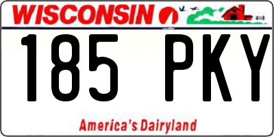 WI license plate 185PKY