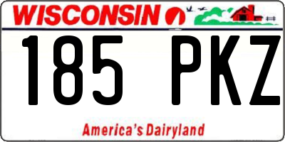 WI license plate 185PKZ