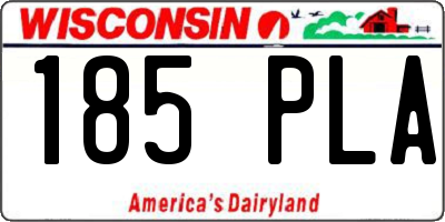 WI license plate 185PLA