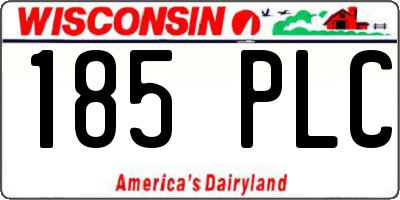 WI license plate 185PLC