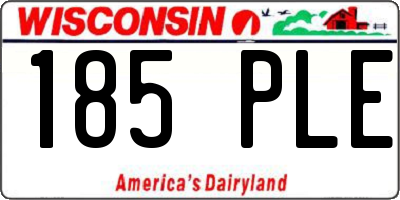 WI license plate 185PLE