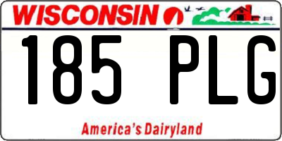 WI license plate 185PLG