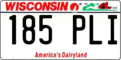 WI license plate 185PLI