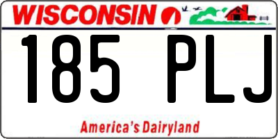 WI license plate 185PLJ