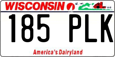 WI license plate 185PLK