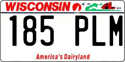 WI license plate 185PLM