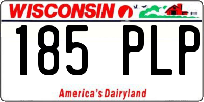 WI license plate 185PLP