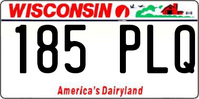 WI license plate 185PLQ