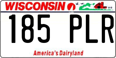 WI license plate 185PLR