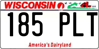 WI license plate 185PLT