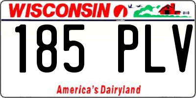 WI license plate 185PLV