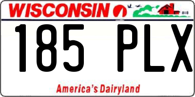 WI license plate 185PLX