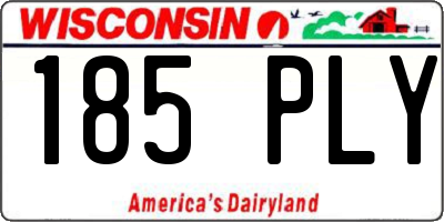 WI license plate 185PLY