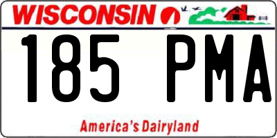 WI license plate 185PMA
