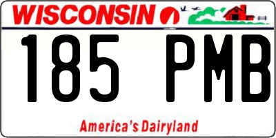 WI license plate 185PMB