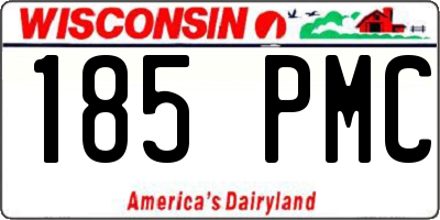 WI license plate 185PMC